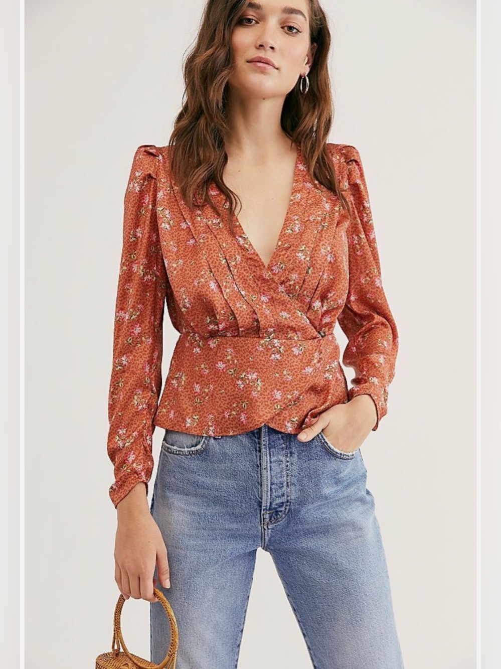 NWT Free People A Night With You Plunge Neck Top